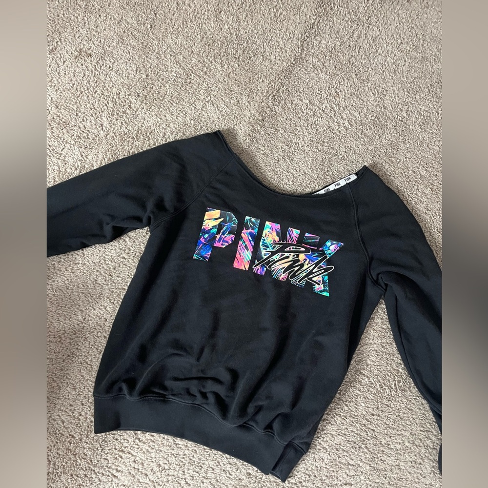 Black PINK Graphic Sweatshirt Victoria secret size s